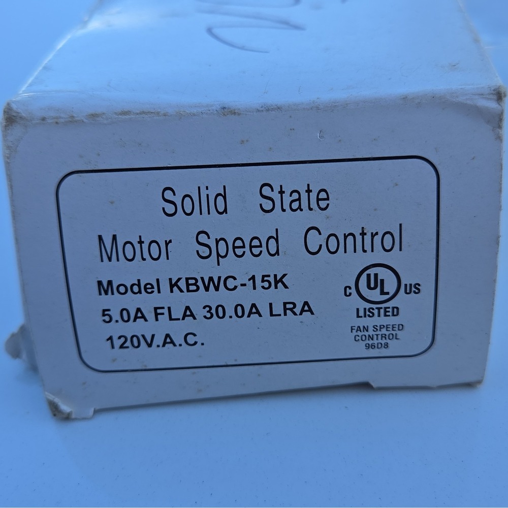 KB Electronics KBWC-15K Solid State Motor Speed Control 120V 5A AC Fan Control